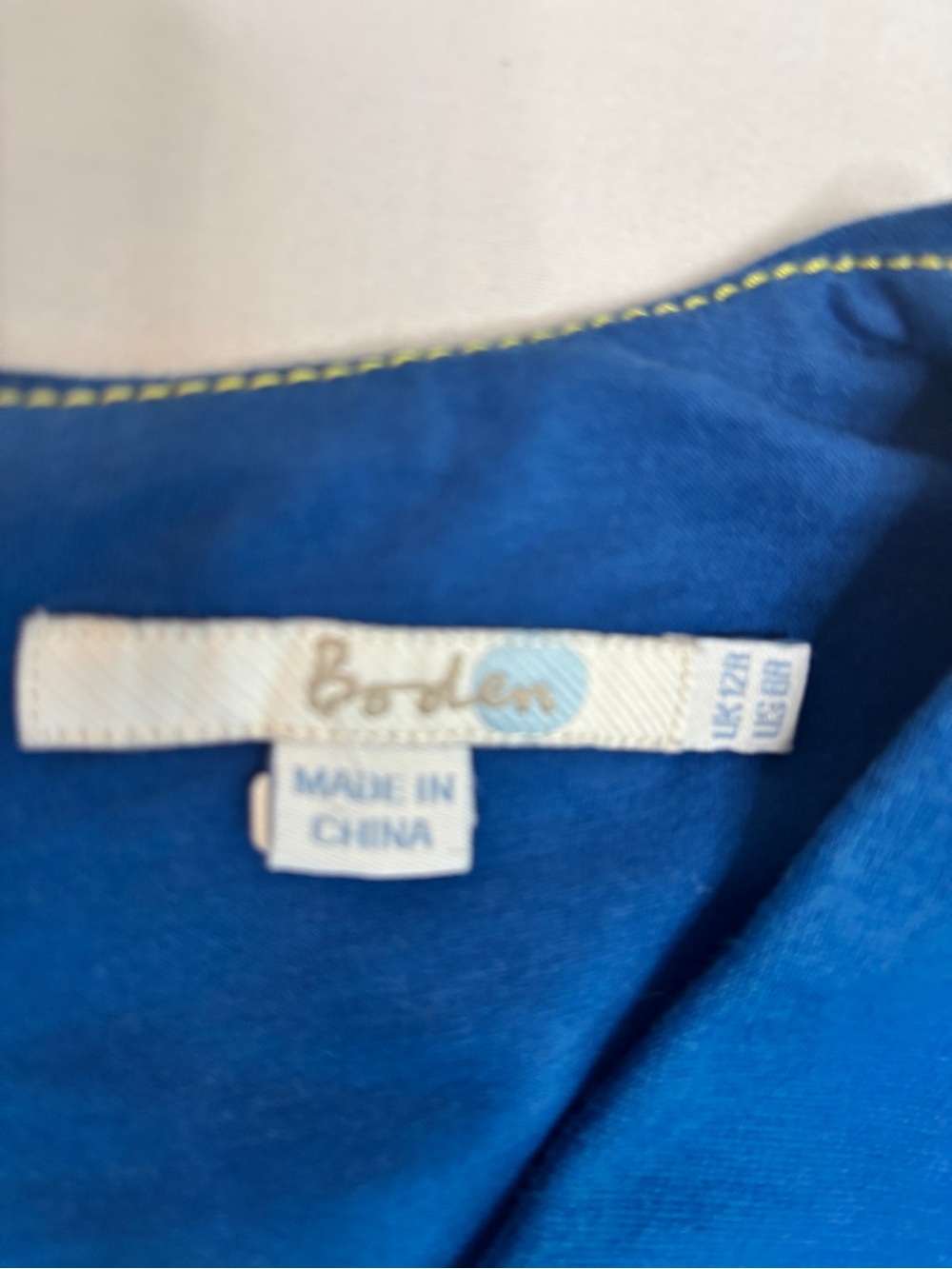 Boden Blue Fit & Flare Knit Dress V-Neck 3/4 Sleeve Women's UK 12R US 8 - Picture 5 of 8